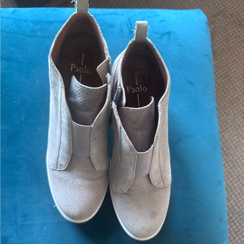 Paolo Women's Light Gray Slip-On Sneakers